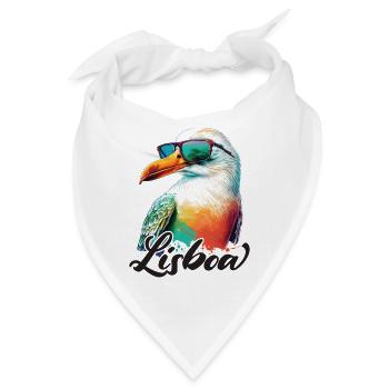 Lisboa Portugal Urlaub Möwe mit Sonnenbrille - Bandana - Weiß - Vorne