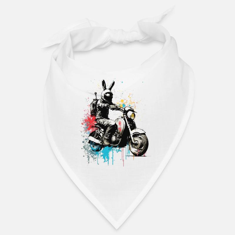 Graffiti rabbit on scooter motorcycle Bandana