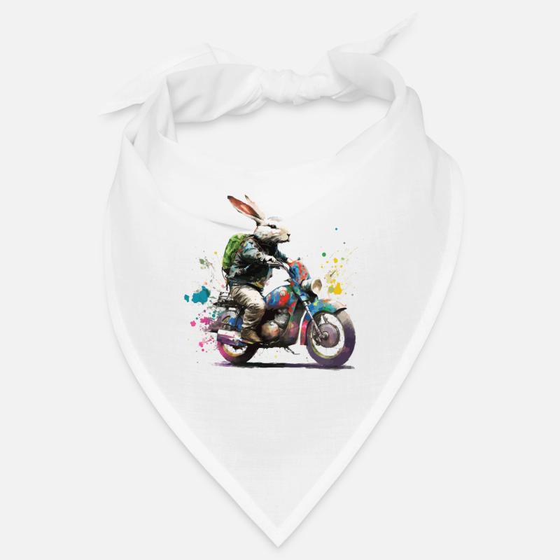 Graffiti rabbit on scooter motorcycle Bandana