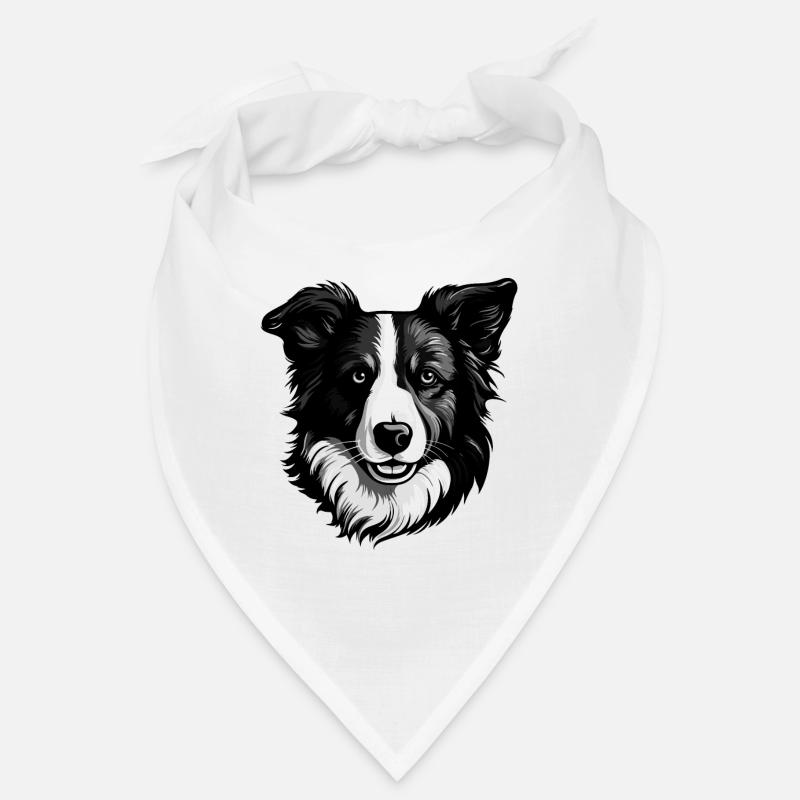 Portrait de chien Border Collie Bandana
