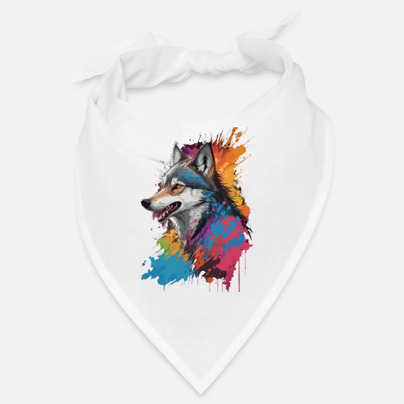 Graffiti Wolf Kunst Malerei bunt Bandana