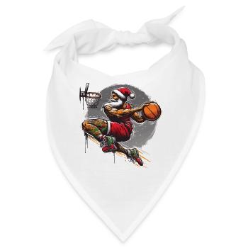 Weihnachtsmann Slam Dunk Basketball Weihnachten - Bandana - Weiß - Vorne