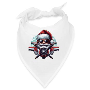 Pilot Santa Clause Flying Christmas Flugzeug - Bandana - Weiß - Vorne