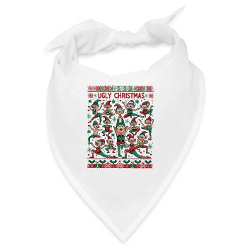 Elfen tanzen Yoga Ugly Christmas Sweater - Bandana - Weiß - Vorne