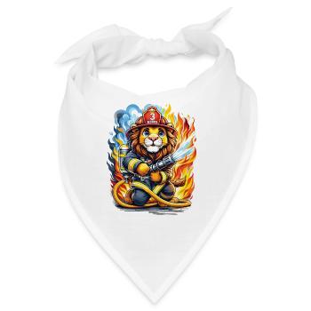 Löwe Feuerwehrmann Feuerwehr Flammen Held - Bandana - Weiß - Vorne