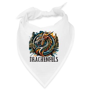 Drache Drachenkopf Logo Ruine Drachenfels - Bandana - Weiß - Vorne
