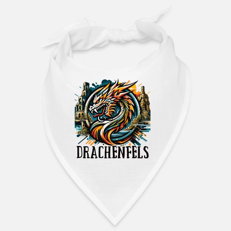 Drache Drachenkopf Logo Ruine Drachenfels Bandana