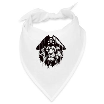 Piratenlöwe Pirat Löwe Graffiti Street Art Style - Bandana - Weiß - Vorne