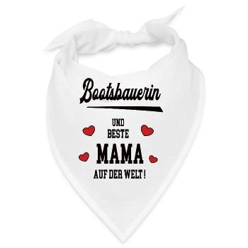 Beste Mama Bootsbauerin Muttertag Geburtstag Mami - Bandana - Weiß - Vorne