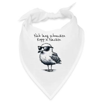 Nicht lang schnacken Kopp in Nacken - Bandana - Weiß - Vorne
