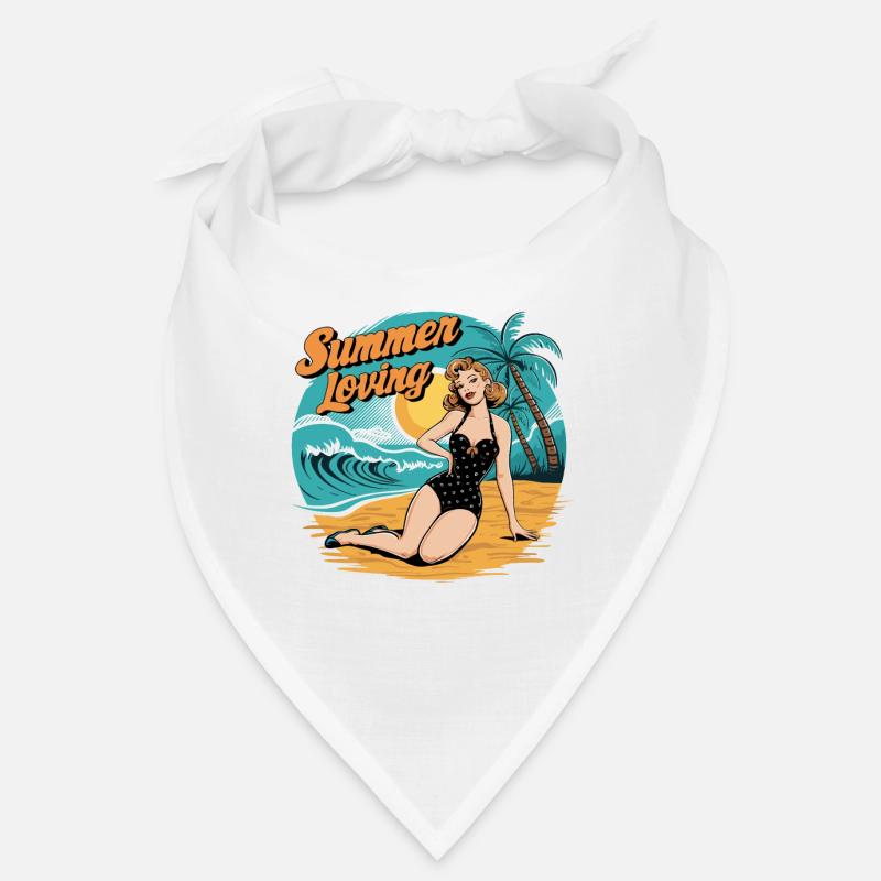 Ambiance rétro d’amour de la plage pour un Bandana
