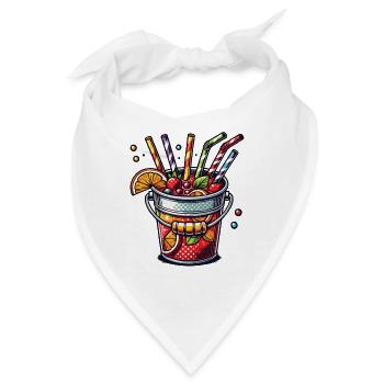 Bunter Sangria Eimer Eimersaufen Mallorca - Bandana - Weiß - Vorne