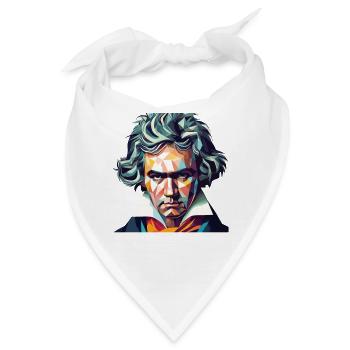 Beethoven Polygon Geometrische Kunst - Bandana - Weiß - Vorne