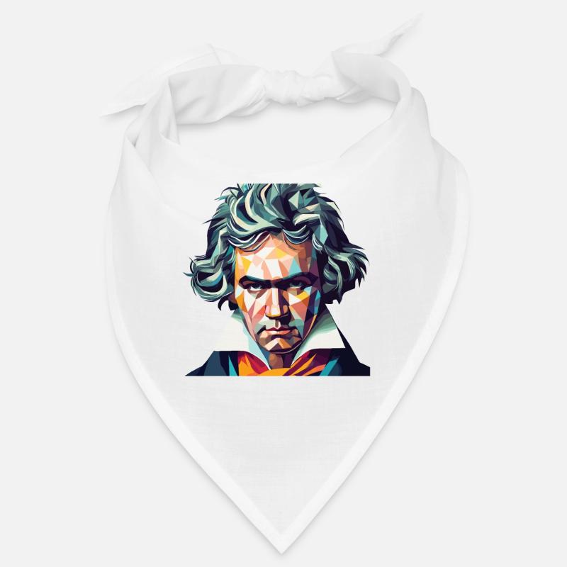 Beethoven Polygon Geometric Art Bandana
