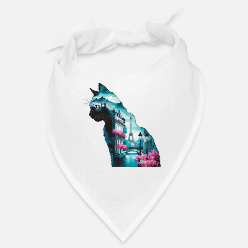 Silhouette Paysage Chat Paris Bandana