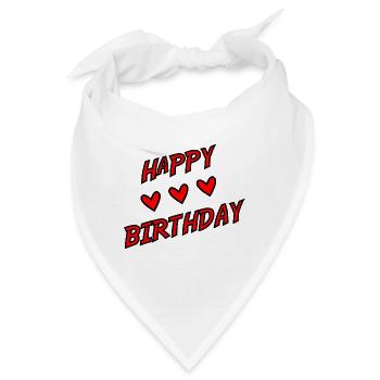 JAHRESTAG. ALLES GUTE ZUM GEBURTSTAG!. ALLES GUTE ZUM GEBURTSTAG!. - Bandana - Weiß - Vorne
