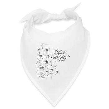 Blumen Dekor mit viel Platz für deinen Text - Bandana - Weiß - Vorne