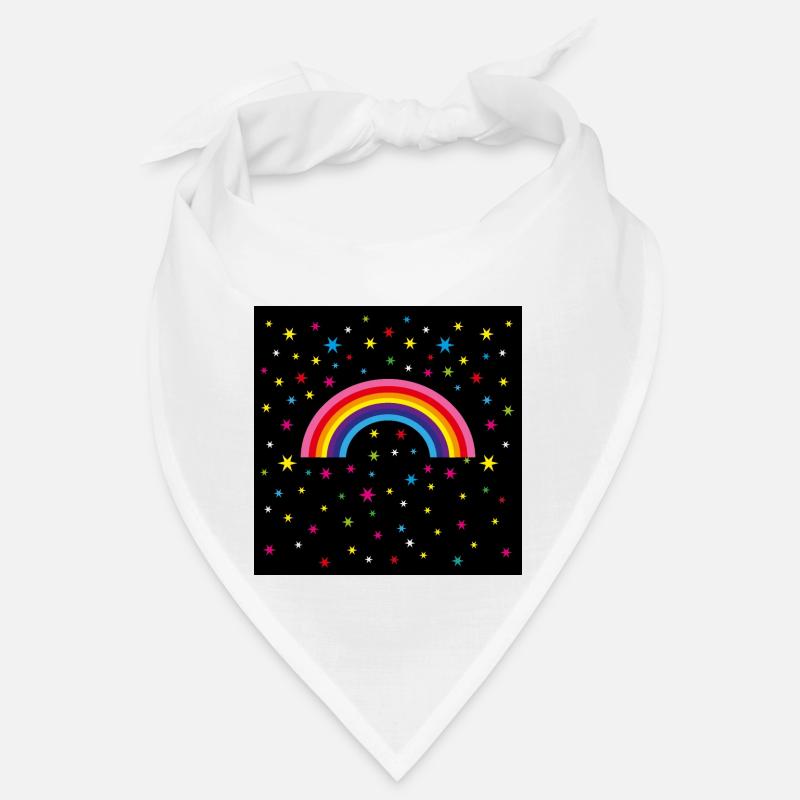 12 Regenbogen Sternenhimmel - Bandana - Weiß