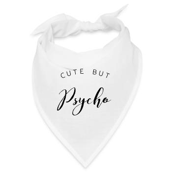 Cute but Psycho Süß aber Irre schwarz - Bandana - Weiß - Vorne