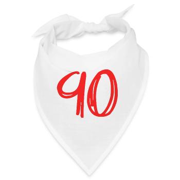 90 JAHRE. 90-JÄHRIGES JUBILÄUM. GEBURTSTAG 90 JAHRE. 90 - Bandana - Weiß - Vorne