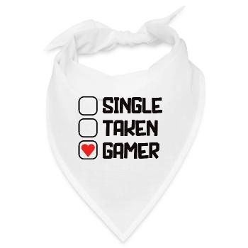 Single Taken Gamer funny Gaming Quotes - Bandana - Weiß - Vorne