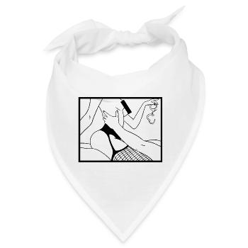 BDSM Fetisch Kunst handschellen Lust und Liebe - Bandana - Weiß - Vorne