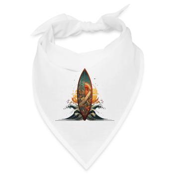 Surfbrett geteiltes Meer Artwork Surfing - Bandana - Weiß - Vorne