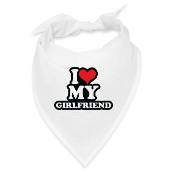 i love my girlfriend - Bandana - Weiß - Vorne