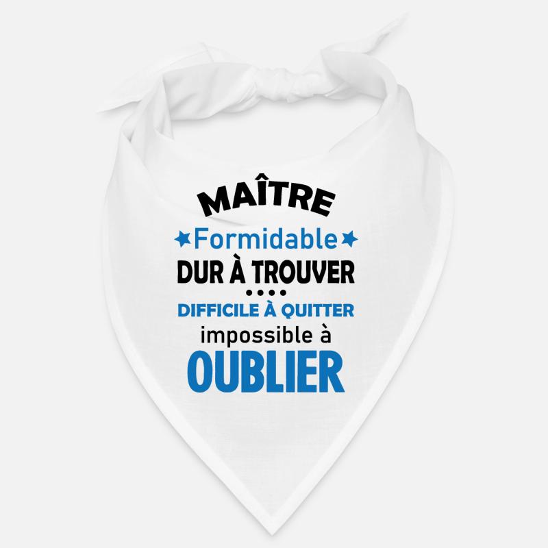 Maître formidable idée cadeau maître d'école - Bandana - blanc
