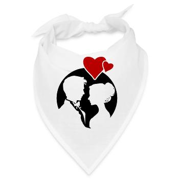 Ehepaar Hochzeit Silhouette - Bandana - Weiß - Vorne