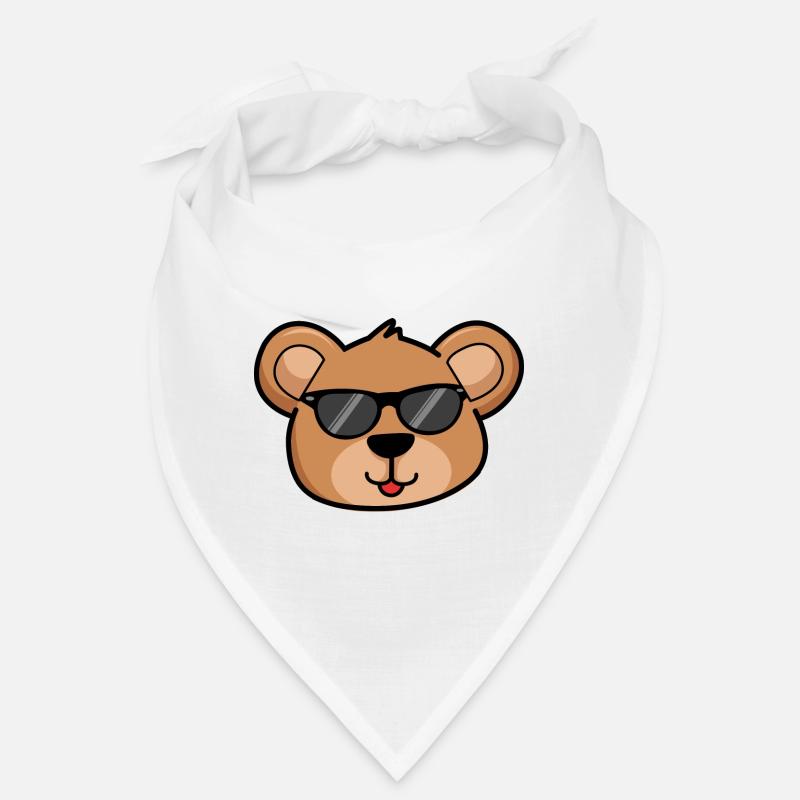 Bear Face Head Brown with Sunglasses Bandana
