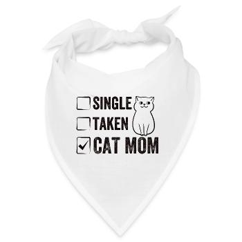 Single Taken Cat Mom funny Cat Mama Quotes - Bandana - Weiß - Vorne