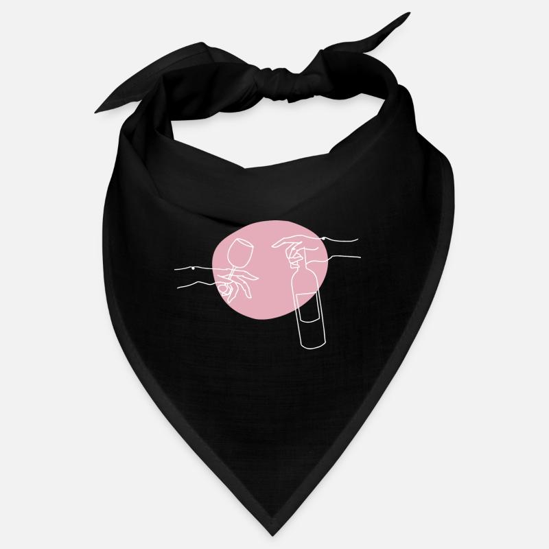 Bouteille de vin et verre à vin graphique Bandana