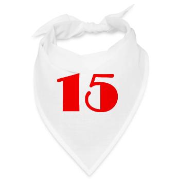 15. 15 JAHRE. 15-jähriges Jubiläum. GEBURTSTAG 15 JAHRE. - Bandana - Weiß - Vorne