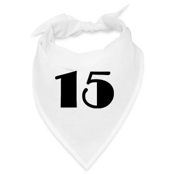 15 JAHRE,15-JÄHRIGES JUBILÄUM,15 GEBURTSTAG,15 - Bandana - Weiß - Vorne