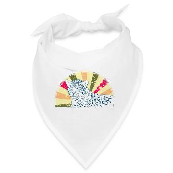 Retro Leopard Jungle Vibe Minimal Wild Cat Style - Bandana - Weiß - Vorne