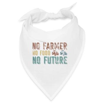 Farmer No Foot No Future- Farmer Traktor - Bandana - Weiß - Vorne