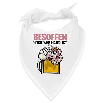 Besoffen hoch wer Hand ist Saufen - Bandana - Weiß - Vorne