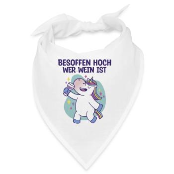 Besoffen hoch wer Wein ist Saufen - Bandana - Weiß - Vorne