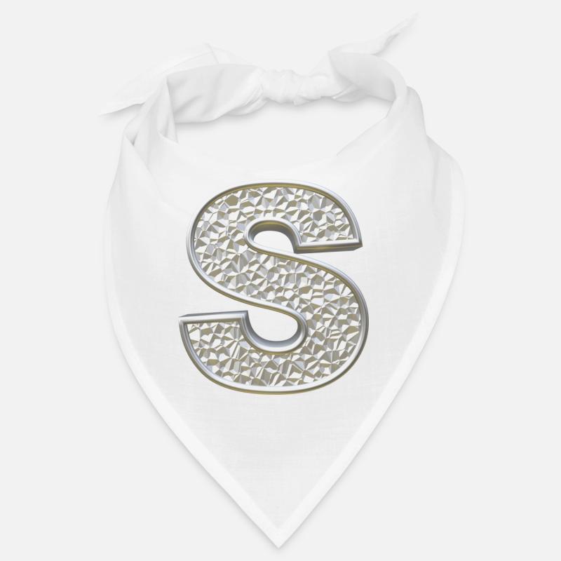 S, letter, initial, monogram, - Bandana - Weiß