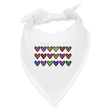 HERZ. HERZ. VALENTINSTAG. LIEBE. LIEBE. HERZ - Bandana - Weiß - Vorne