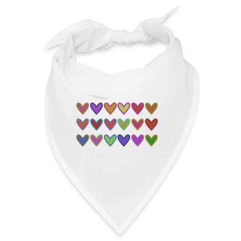 HERZ. HERZ. VALENTINSTAG. LIEBE. LIEBE. HERZ - Bandana - Weiß - Vorne