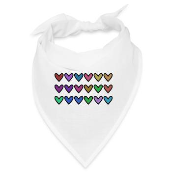 HERZ. HERZ. VALENTINSTAG. LIEBE. LIEBE. HERZ - Bandana - Weiß - Vorne