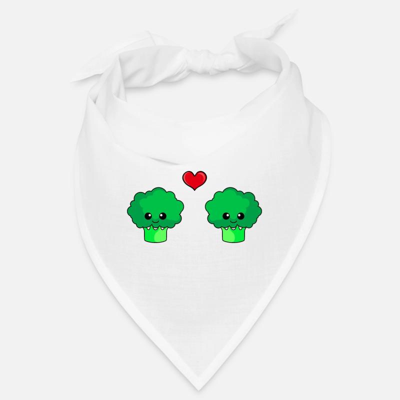 Broccoli Paar Liebe Comic - Bandana - Weiß