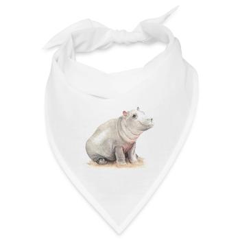 Nilpferd - Bandana - Weiß - Vorne