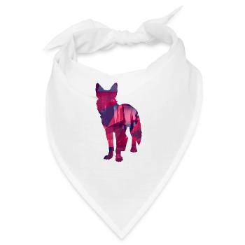 Dog low poly - Hunde Low Poly Design - Bandana - Weiß - Vorne