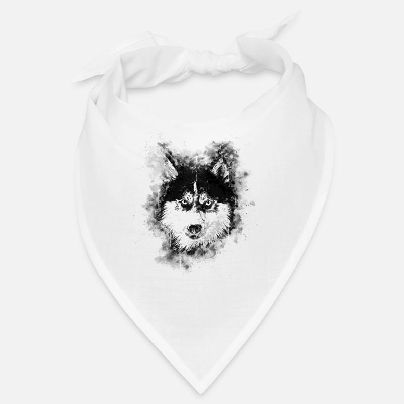 gxp chien husky visage éclaboussures de couleur de l'eau Bandana
