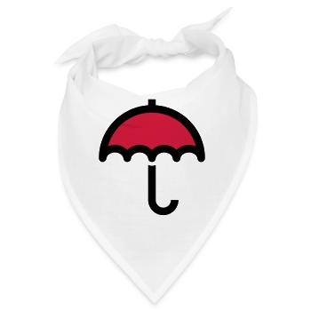 Regenschirm Icon Symbol - Bandana - Weiß - Vorne