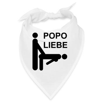 Popo Liebe Sex Anal Doggy Geschenk Idee - Bandana - Weiß - Vorne