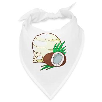 Kokosnuss Eis Speiseeis Eiskrem Eiscreme Kugeleis - Bandana - Weiß - Vorne